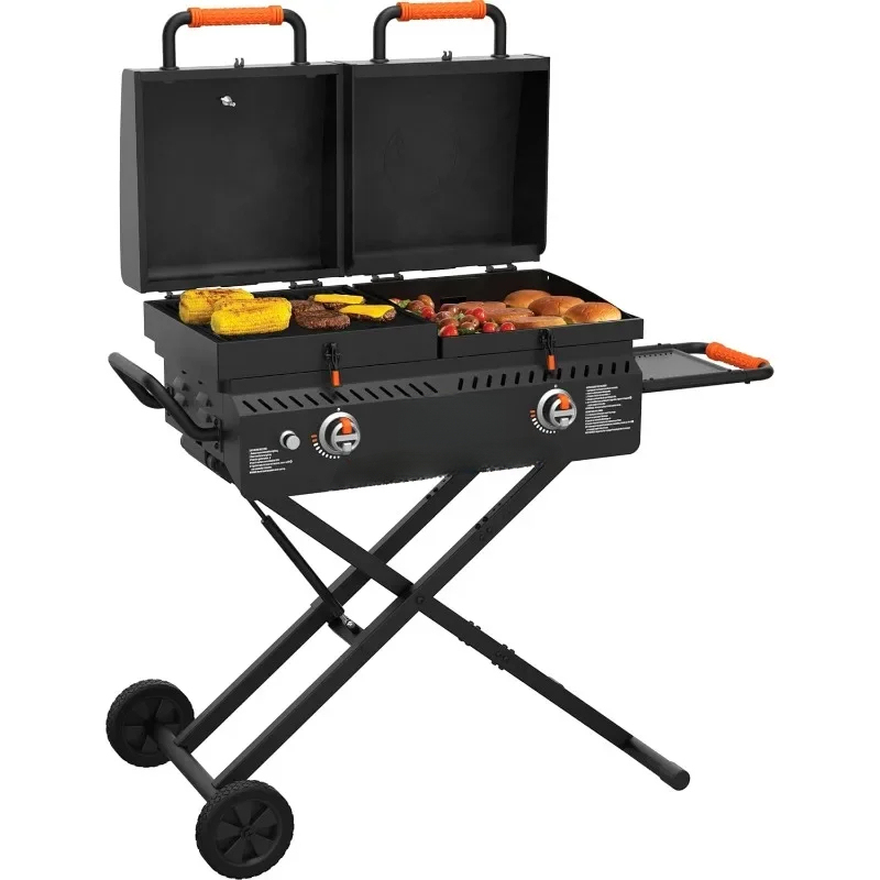 Electric Griddle Flat Top - Churrasqueira Portátil Reforçada com Chapa Plana