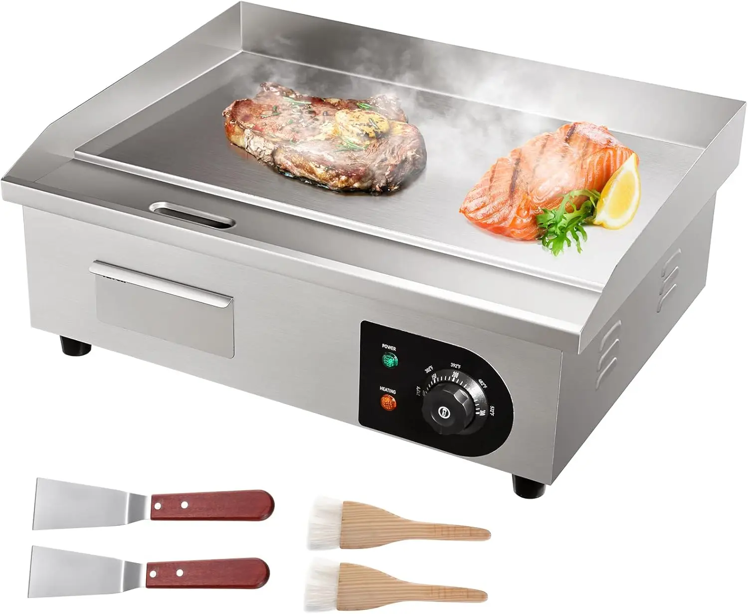 Electric Griddle Flat Top - Chapa elétrica comercial nórdica de 22