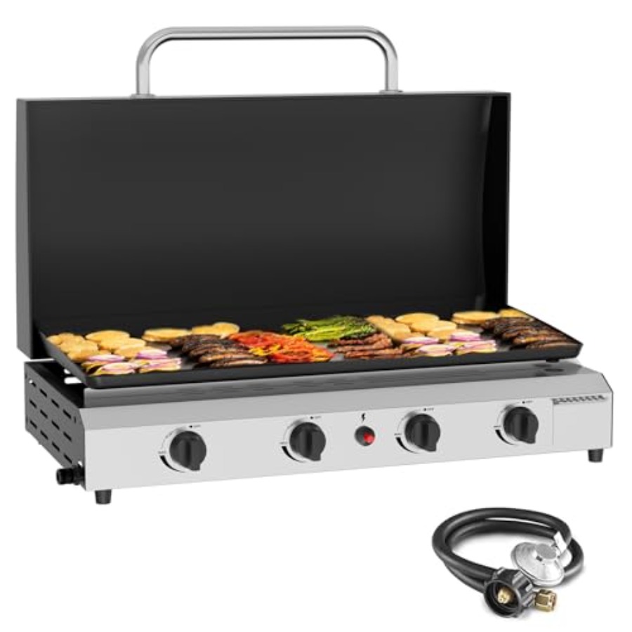 Electric Griddle Flat Top - Churrasqueira a Gás com 4 Queimadores