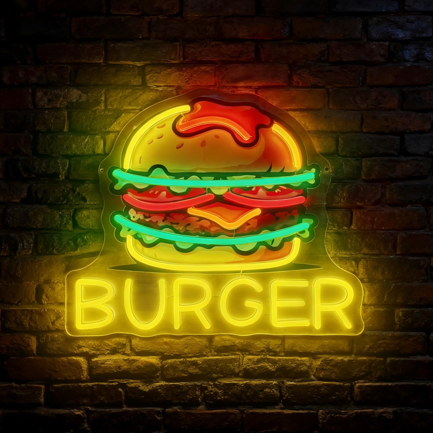 Letreiro Neon de Hambúrguer, P - Commercial Kitchen Walls avaliação e preço