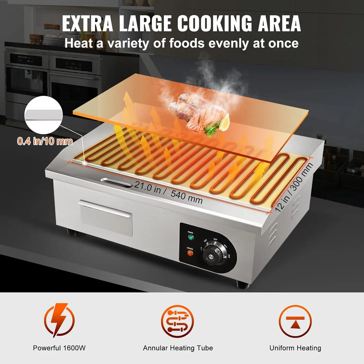 Chapa elétrica comercial nórdi - Electric Griddle Flat Top avaliação e preço