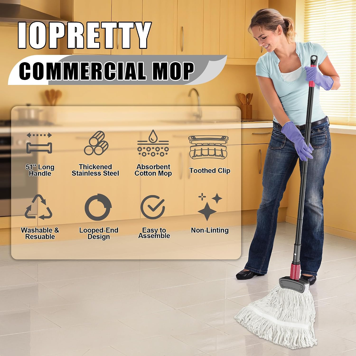 Mop Comercial para Limpeza de  - Commercial Kitchen Tile avaliação e preço