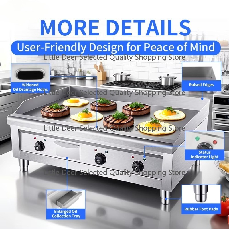 16mm comercial restaurante equ - Electric Griddle Flat Top avaliação e preço