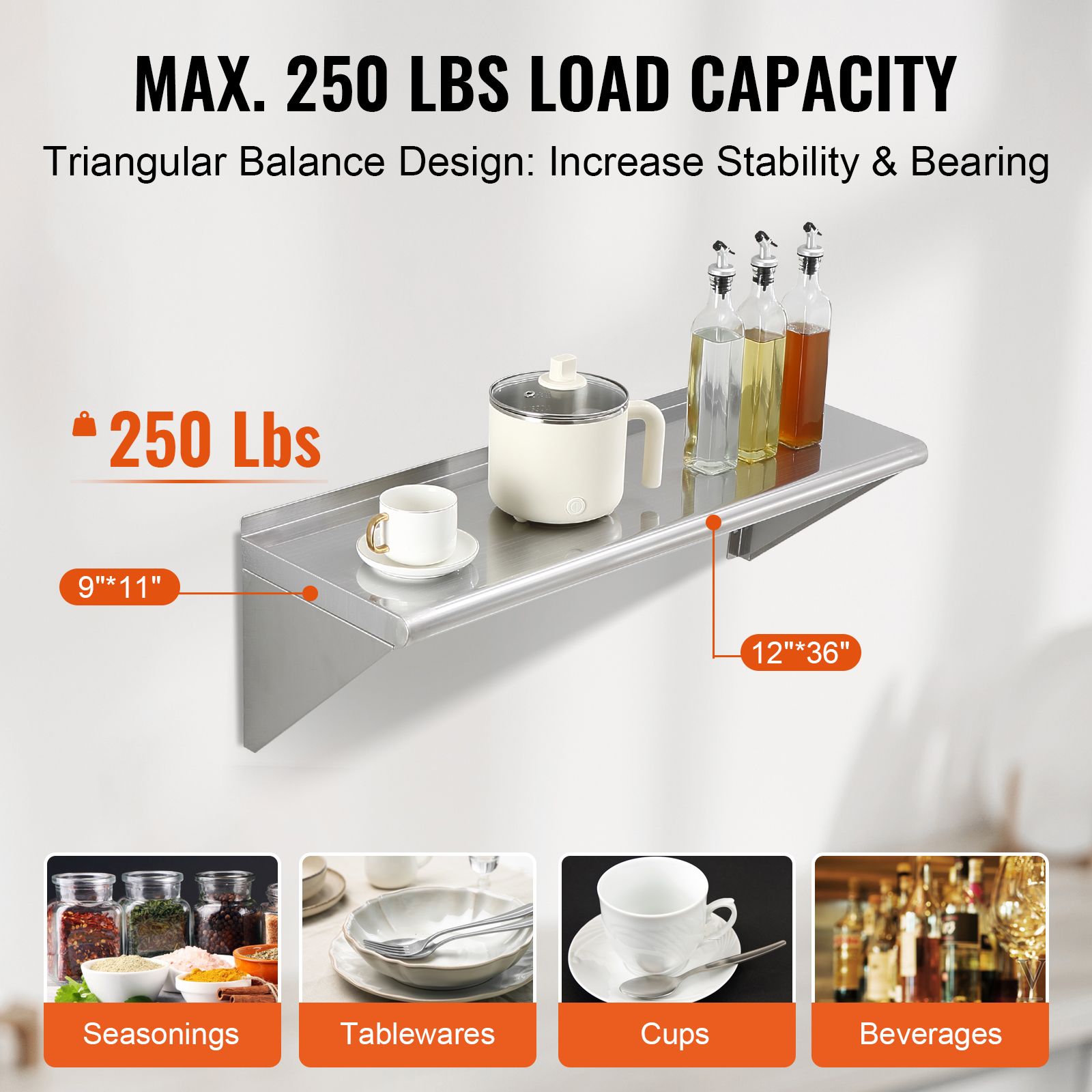 Prateleira de Aço Inoxidável d - Commercial Kitchen Walls avaliação e preço