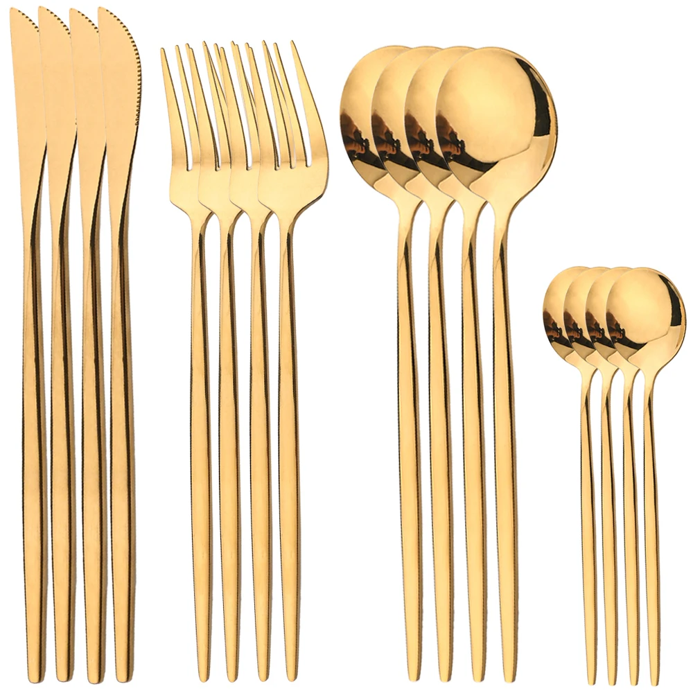 16 pçs ouro louça conjunto de  - Commercial Kitchen Knife Set avaliação e preço