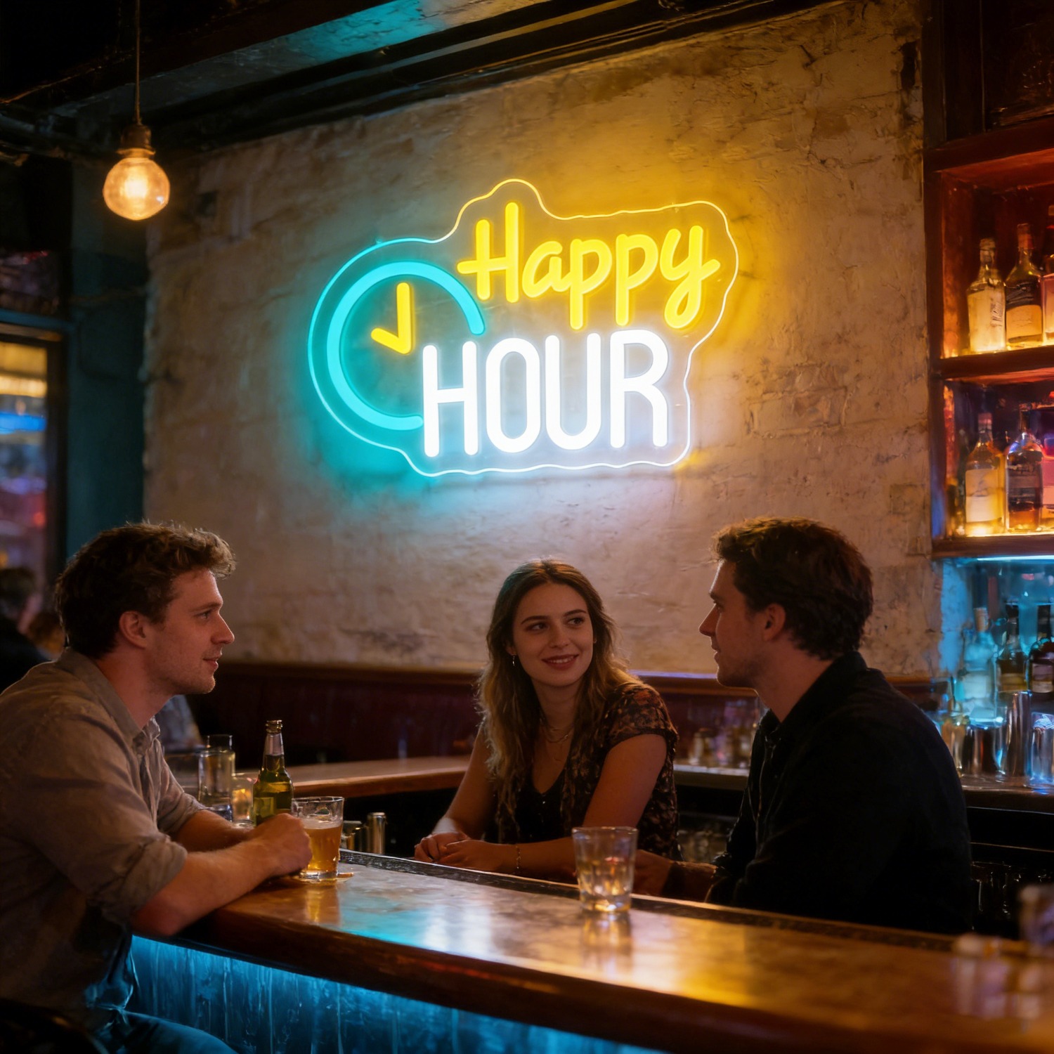 Letreiro de Néon Happy HOUR Cl - Commercial Kitchen Walls avaliação e preço